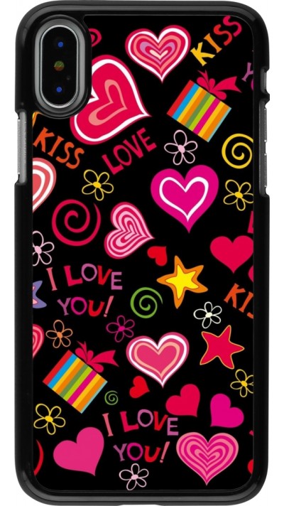 iPhone X / Xs Case Hülle - Valentine 2023 love symbols