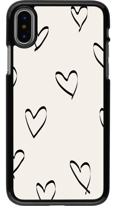 iPhone X / Xs Case Hülle - Valentine 2023 minimalist hearts