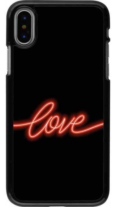 iPhone X / Xs Case Hülle - Valentine 2023 neon love