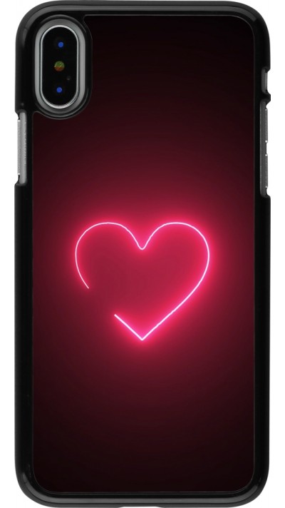 iPhone X / Xs Case Hülle - Valentine 2023 single neon heart