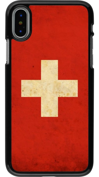 Hülle iPhone X / Xs - Vintage Flag SWISS