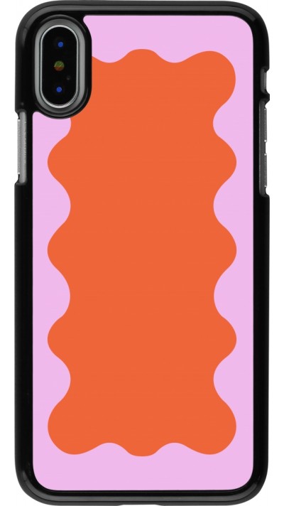 iPhone X / Xs Case Hülle - Wavy Rectangle Orange Pink