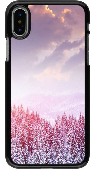 iPhone X / Xs Case Hülle - Winter 22 Pink Forest