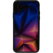 Coque iPhone X / Xs - Silicone rigide noir Abstract Triangles 