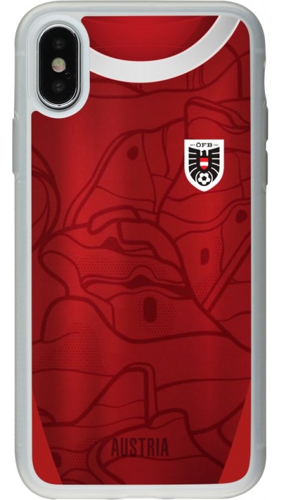 Coque iPhone X / Xs - Silicone rigide transparent Maillot de football Autriche personnalisable