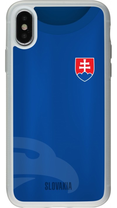 Coque iPhone X / Xs - Silicone rigide transparent Maillot de football Slovaquie