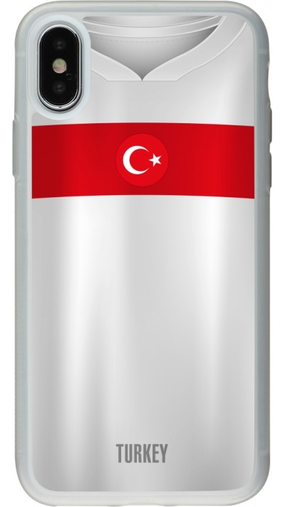 Coque iPhone X / Xs - Silicone rigide transparent Maillot de football Turquie personnalisable