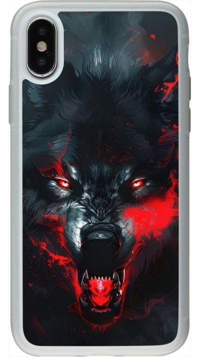 iPhone X / Xs Case Hülle - Silikon transparent Halloween 2024 mad werewolf