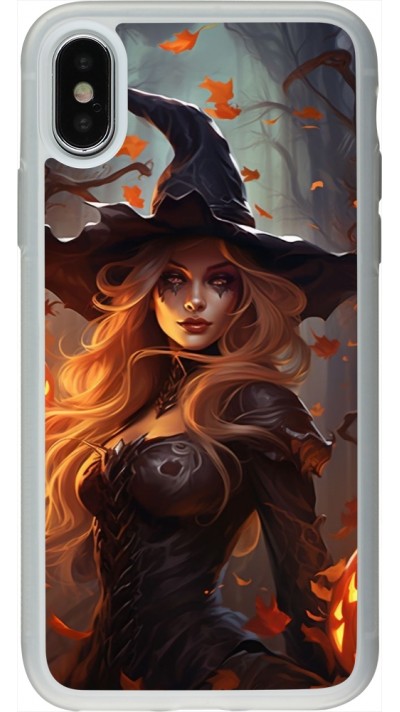 iPhone X / Xs Case Hülle - Silikon transparent Halloween 2024 sexy witch