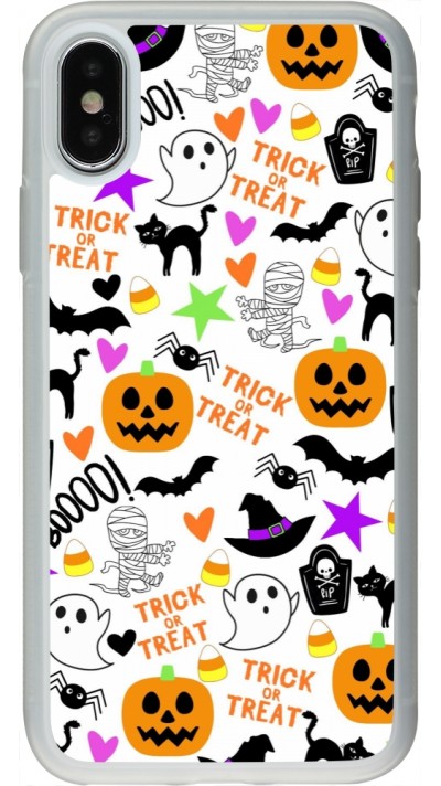 iPhone X / Xs Case Hülle - Silikon transparent Halloween 2024 trick or treat