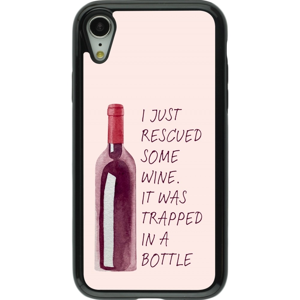 iPhone XR Case Hülle - Hybrid Armor schwarz I just rescued some wine