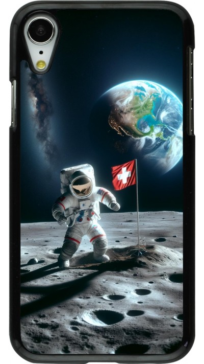 iPhone XR Case Hülle - Astro Schweiz auf dem Mond