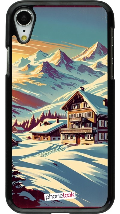 iPhone XR Case Hülle - Chalet Berg verschneit