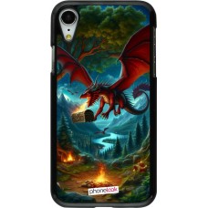 iPhone XR Case Hülle - Drache Fliegend Wald Schatz