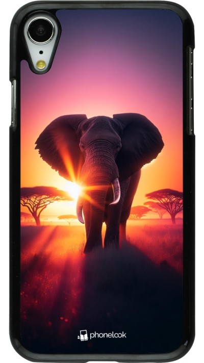 iPhone XR Case Hülle - Elefant Sonnenaufgang Schönheit