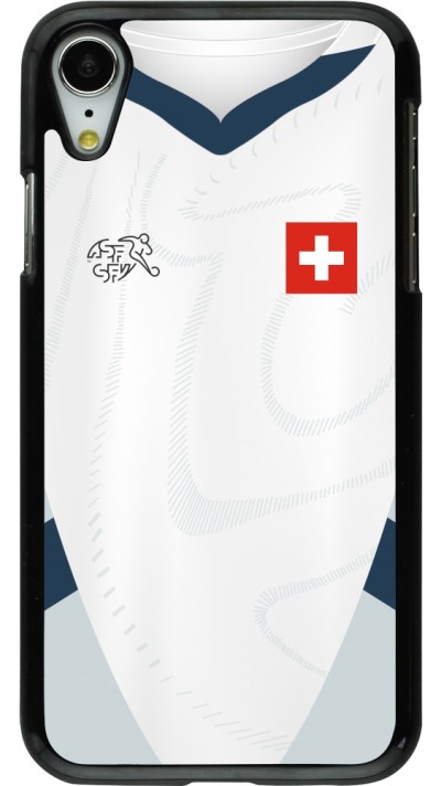 Coque iPhone XR - Maillot de football Suisse Extérieur personnalisable