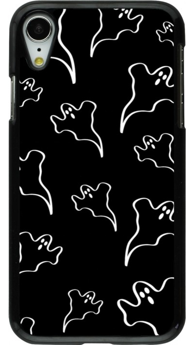 iPhone XR Case Hülle - Halloween 2024 black and white ghosts