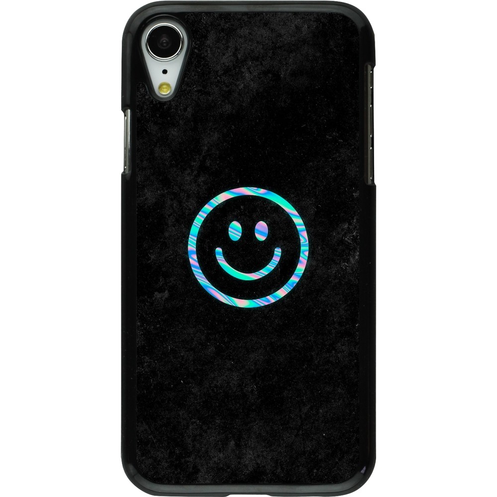 iPhone XR Case Hülle - Happy smiley irisirt