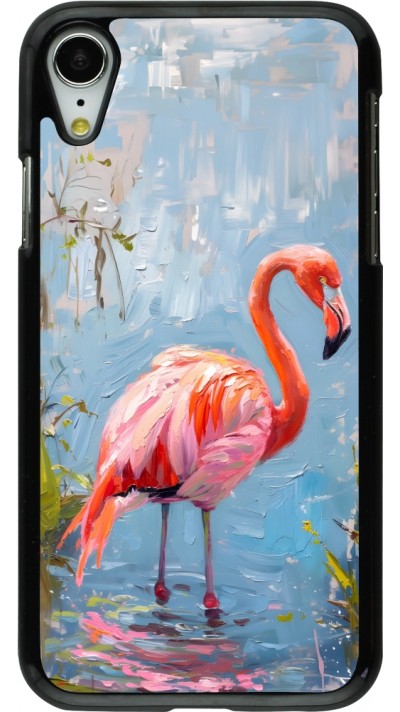 iPhone XR Case Hülle - Paint Flamingo