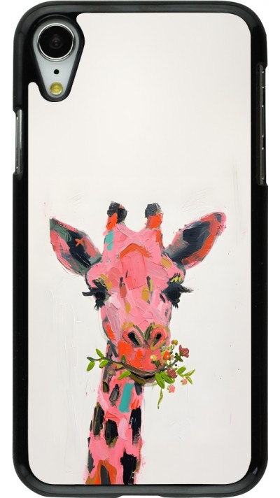 iPhone XR Case Hülle - Pink Girafe Paint