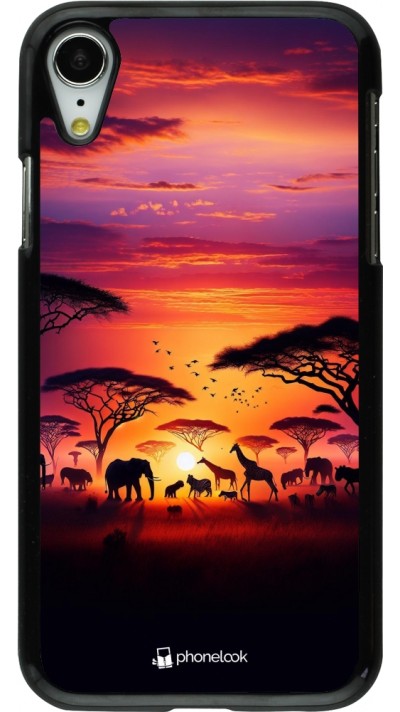 iPhone XR Case Hülle - Safari Sonnenuntergang Wildtiere