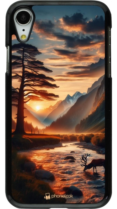 iPhone XR Case Hülle - Tal Sonnenuntergang Hirsch Baum