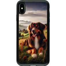 iPhone Xs Max Case Hülle - Hybrid Armor schwarz Hund Land Schweiz