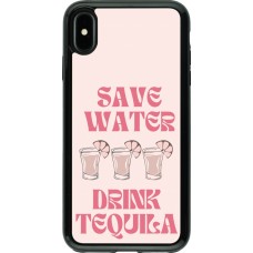 iPhone Xs Max Case Hülle - Hybrid Armor schwarz Cocktail Save Water Drink Tequila