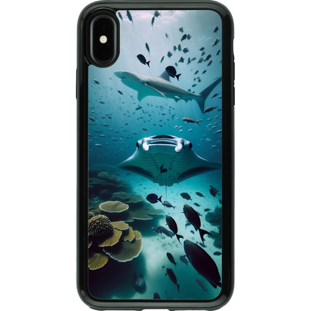 iPhone Xs Max Case Hülle - Hybrid Armor schwarz Manta Lagune Reinigung