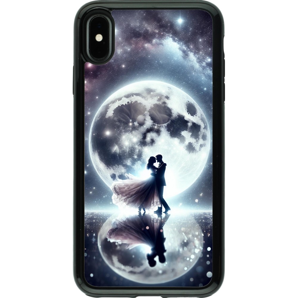 iPhone Xs Max Case Hülle - Hybrid Armor schwarz Valentin 2024 Liebe unter dem Mond