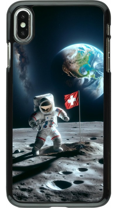 iPhone Xs Max Case Hülle - Astro Schweiz auf dem Mond