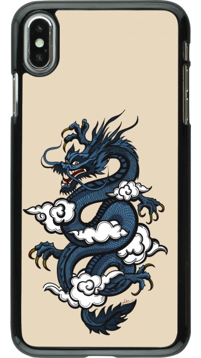 iPhone Xs Max Case Hülle - Blue Dragon Tattoo