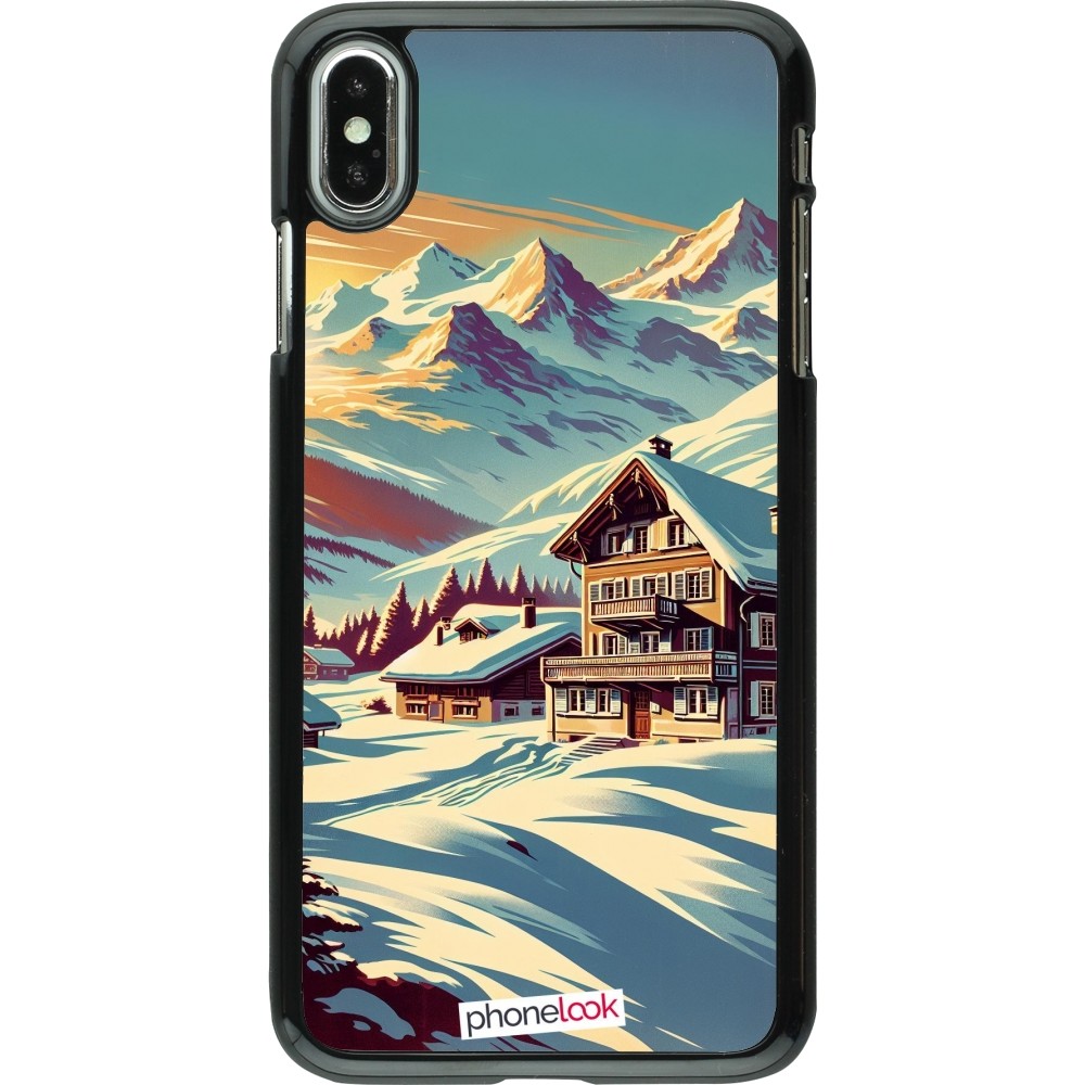 iPhone Xs Max Case Hülle - Chalet Berg verschneit