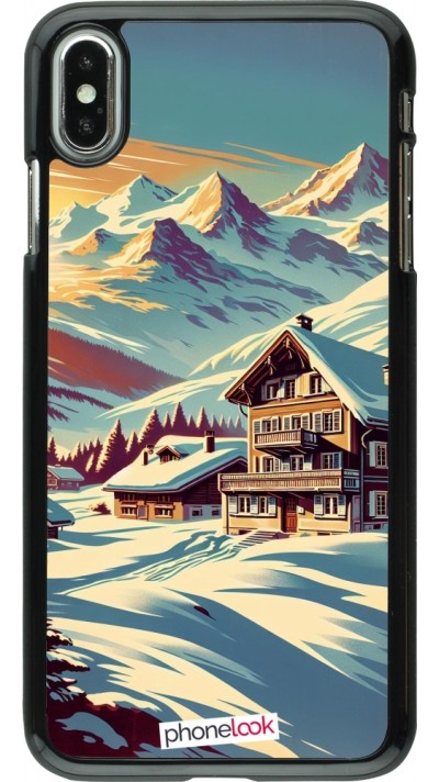 iPhone Xs Max Case Hülle - Chalet Berg verschneit