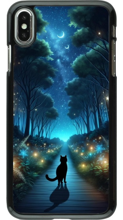 iPhone Xs Max Case Hülle - Schwarze Katze Spaziergang