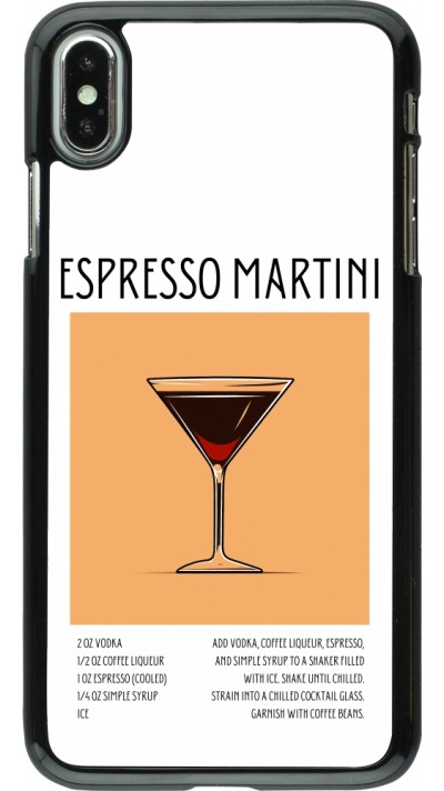 iPhone Xs Max Case Hülle - Cocktail Rezept Espresso Martini