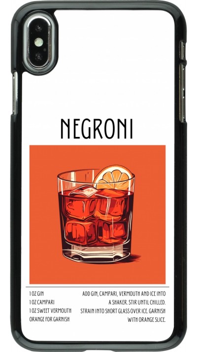 iPhone Xs Max Case Hülle - Cocktail Rezept Negroni