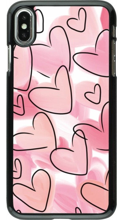 iPhone Xs Max Case Hülle - Easter 2023 pink hearts