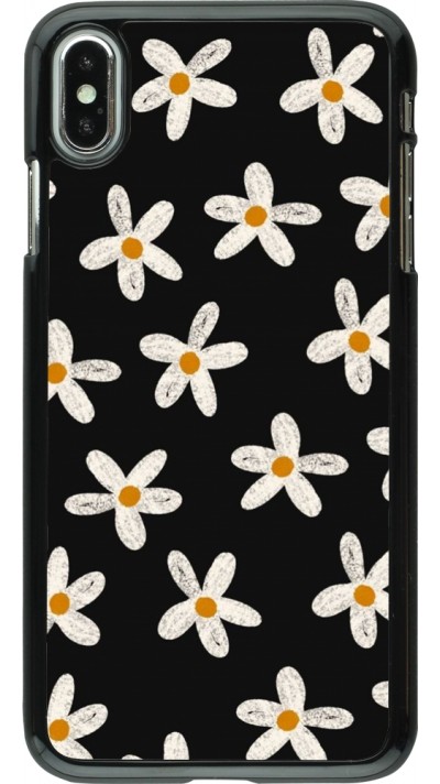 iPhone Xs Max Case Hülle - Easter 2024 white on black flower