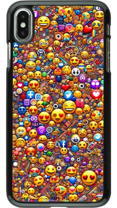 iPhone Xs Max Case Hülle - Emoji gemischt