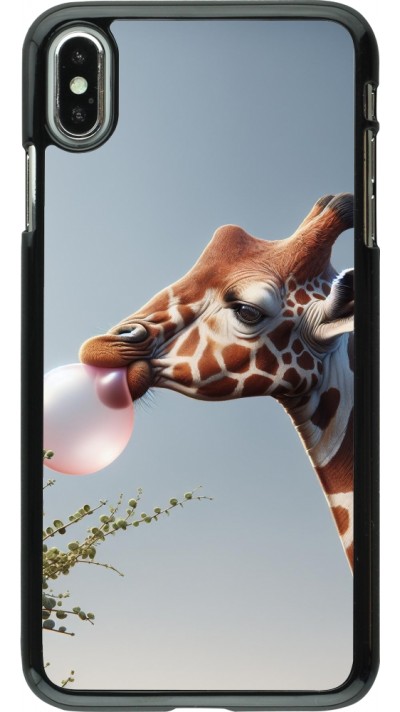 iPhone Xs Max Case Hülle - Giraffe mit Blase