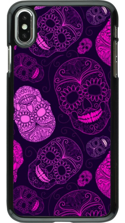 iPhone Xs Max Case Hülle - Halloween 2023 pink skulls