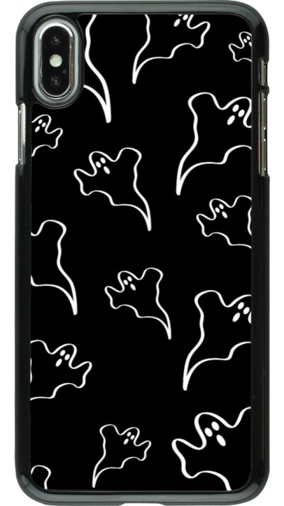 iPhone Xs Max Case Hülle - Halloween 2024 black and white ghosts