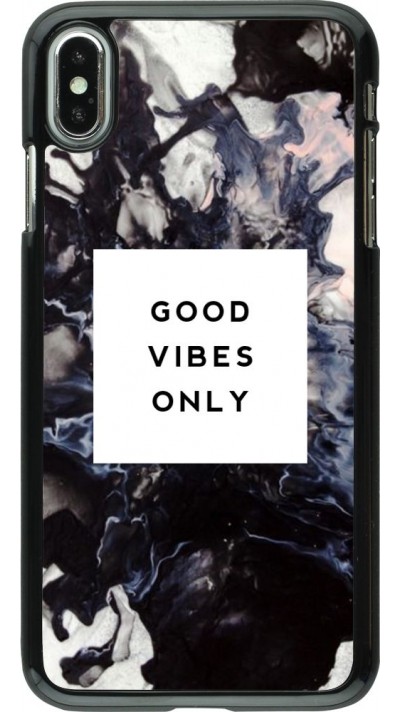 Hülle iPhone Xs Max - Marble Good Vibes Only