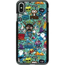 iPhone Xs Max Case Hülle - Mixed Cartoons Turquoise