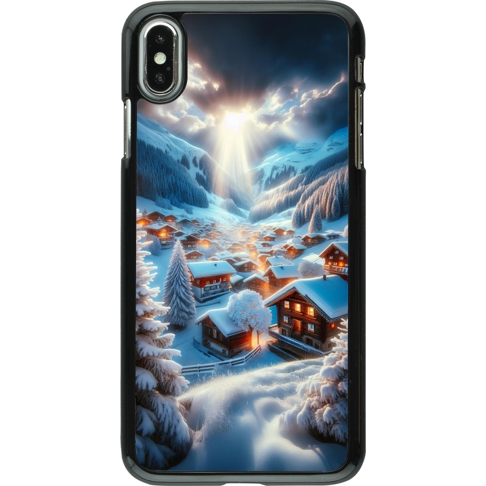 iPhone Xs Max Case Hülle - Berg Schnee Licht