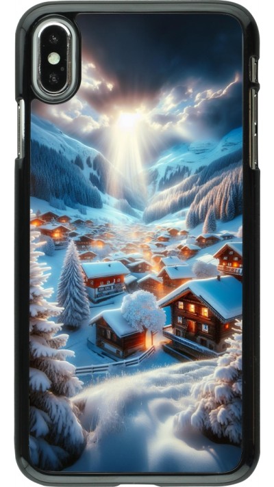 iPhone Xs Max Case Hülle - Berg Schnee Licht