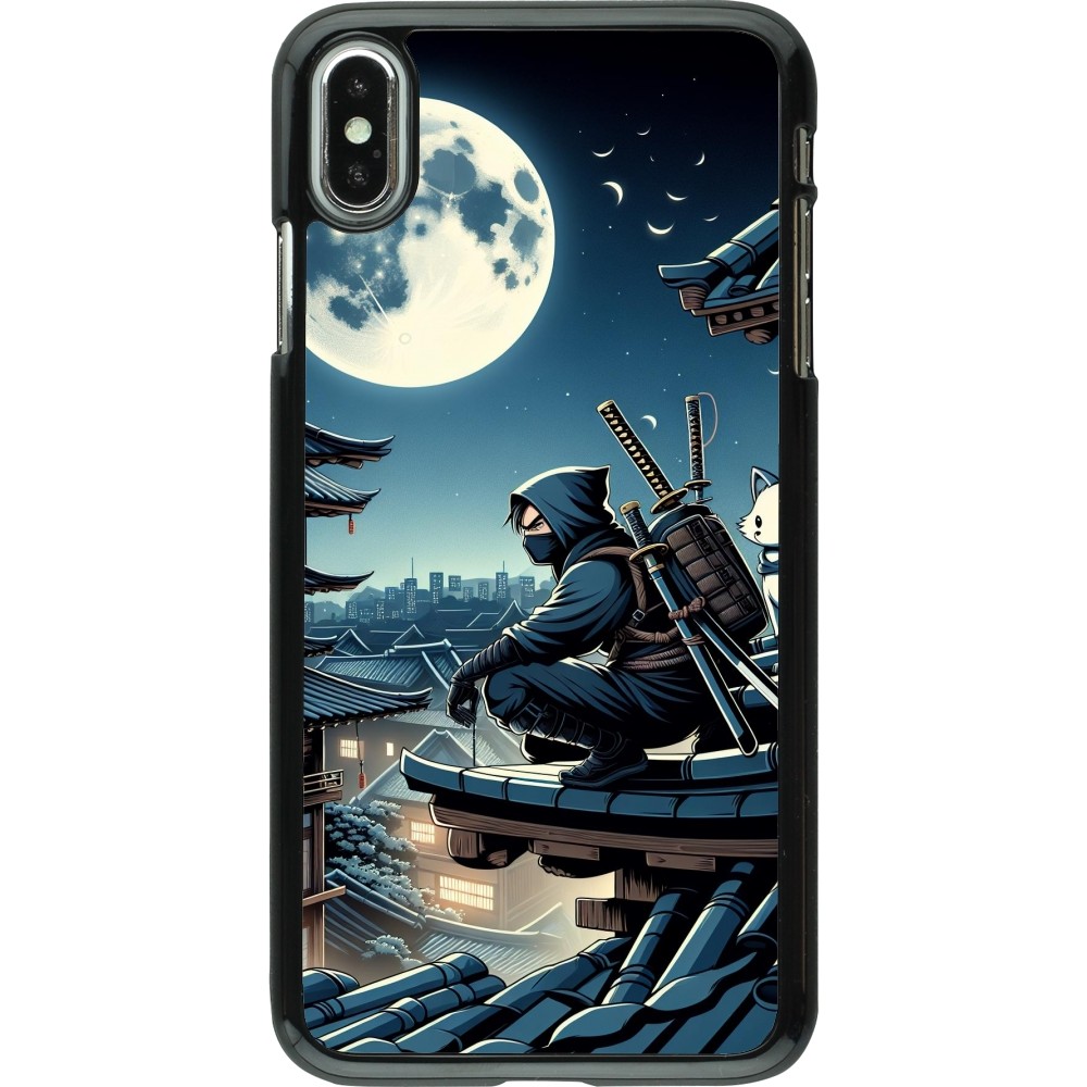 iPhone Xs Max Case Hülle - Ninja unter dem Mond