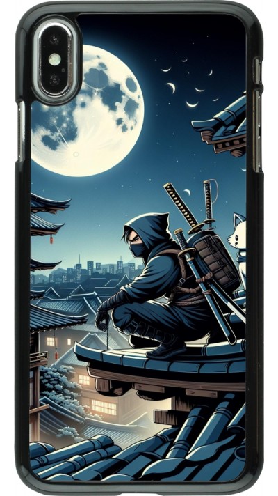 iPhone Xs Max Case Hülle - Ninja unter dem Mond