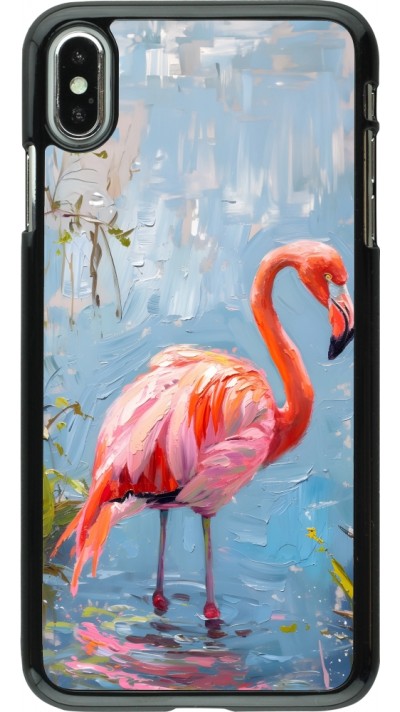 iPhone Xs Max Case Hülle - Paint Flamingo